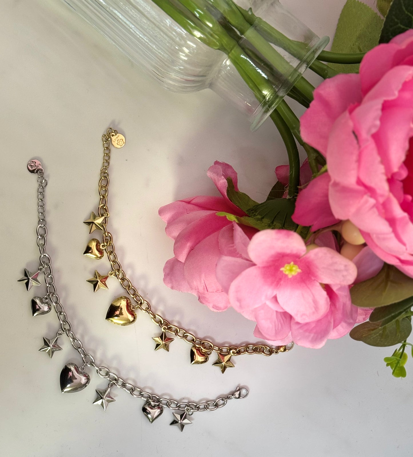 BRACCIALE CUORI E STELLE SONAGLIO